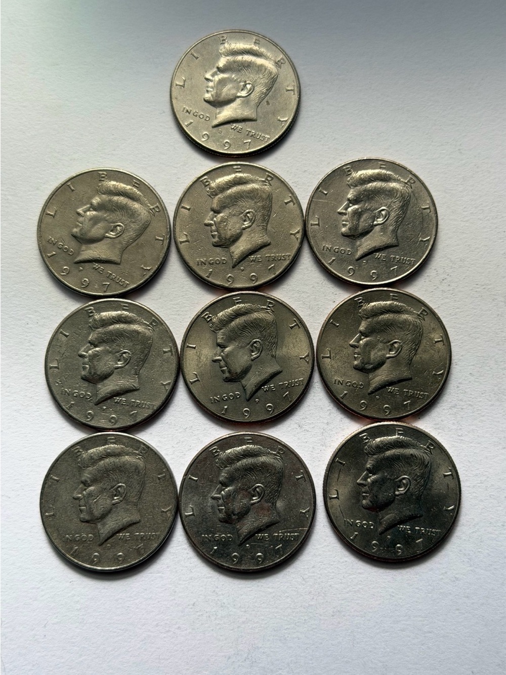 Lo of 10 1997 Half Dollars